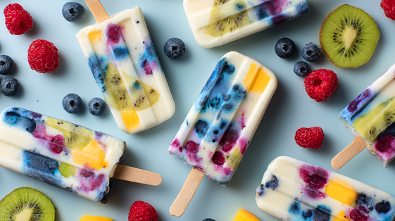 Helados de Yogur, Frutas y Ficocianina