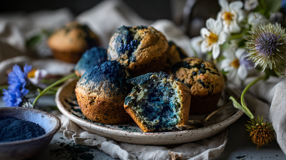 Muffins de Chía y Ficocianina