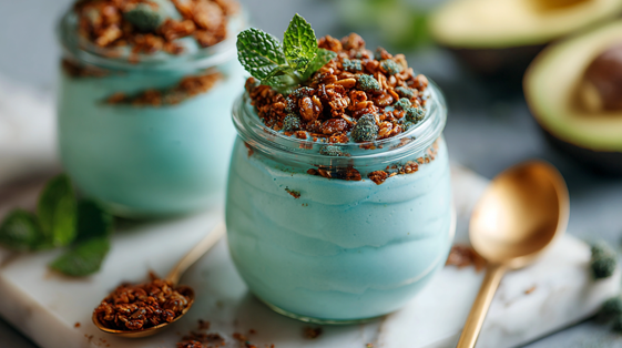 Pudín de Aguacate Azul